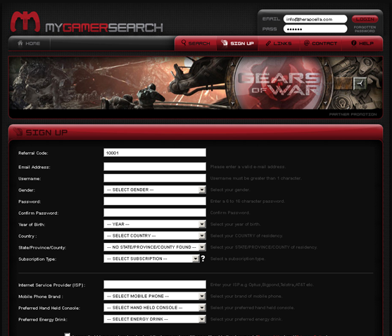 MyGamerSearch.com Website