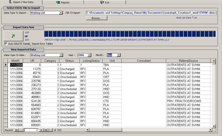 Data Importer & Report Generator